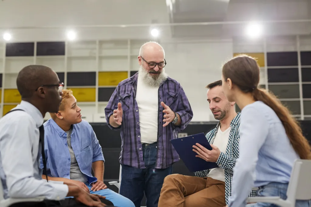 Group of people in AA meeting